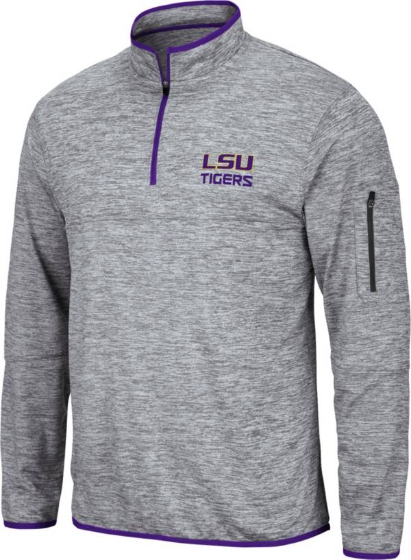 Colosseum Men's LSU Tigers Grey Quarter-Zip Pullover Shirt product image