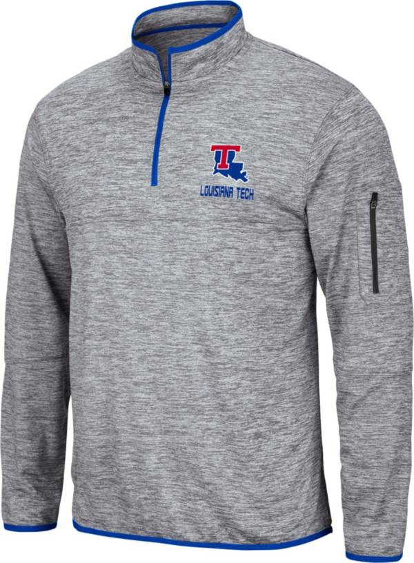 Colosseum Men's Louisiana Tech Bulldogs Grey Quarter-Zip Pullover Shirt