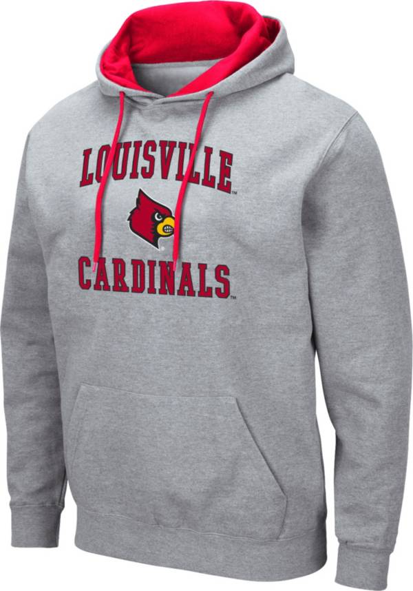 Colosseum Men's Louisville Cardinals Grey Pullover Hoodie