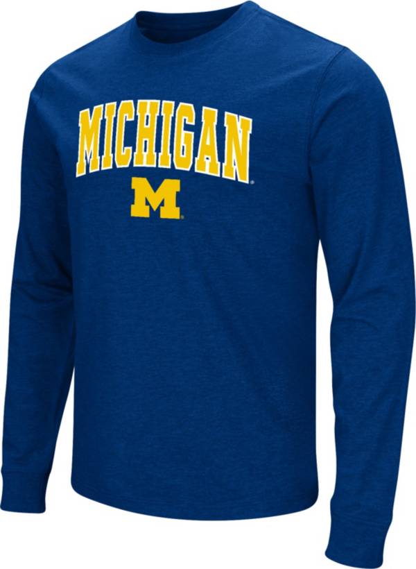 Colosseum Men's Michigan Wolverines Blue Playbook Long Sleeve T-Shirt product image