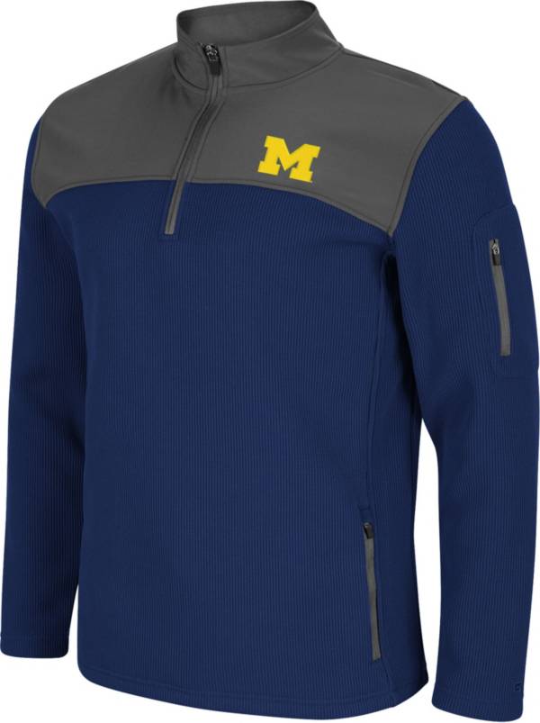Colosseum Men's Michigan Wolverines Blue Lemon Law Quarter-Zip Pullover Jacket product image