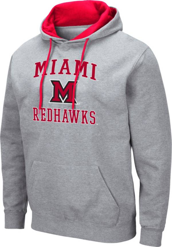 Colosseum Men's Miami RedHawks Grey Pullover Hoodie