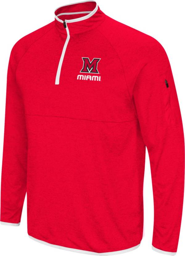 Colosseum Men's Miami RedHawks Red Rival Quarter-Zip Pullover Shirt