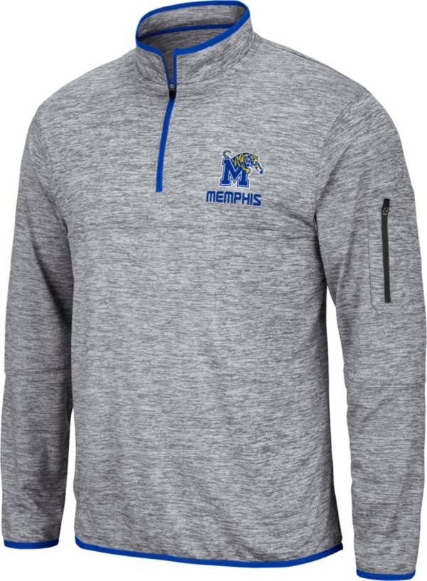 Colosseum Men's Memphis Tigers Grey Quarter-Zip Pullover Shirt