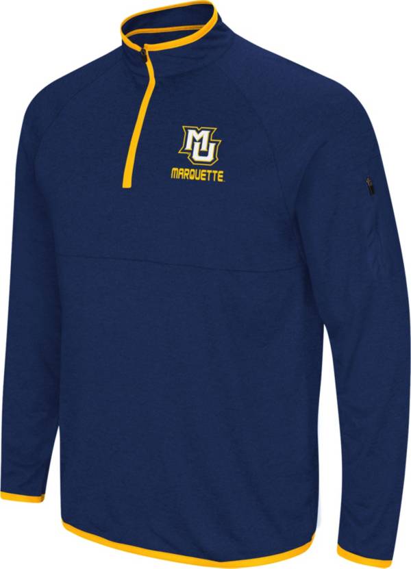 Colosseum Men's Marquette Golden Eagles Blue Rival Quarter-Zip Pullover Shirt