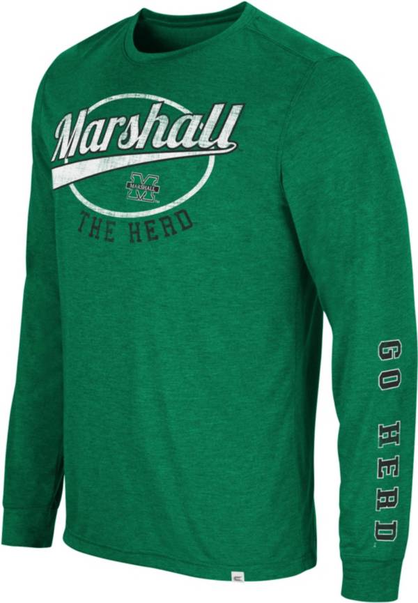 Colosseum Men's Marshall Thundering Herd Green Far Out! Long Sleeve T-Shirt product image