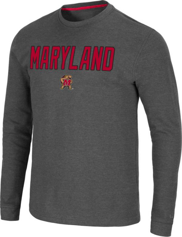 Colosseum Men's Maryland Terrapins Grey Dragon Long Sleeve Thermal T-Shirt