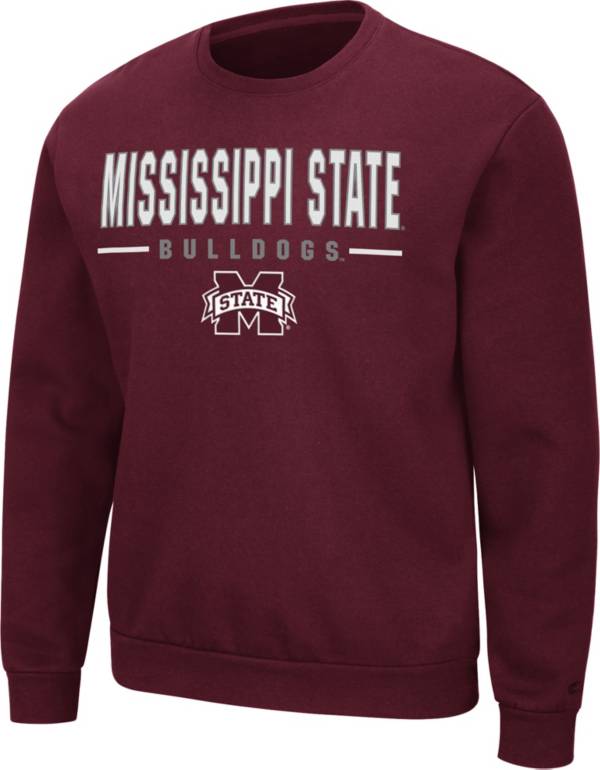 Colosseum Men's Mississippi State Bulldogs Maroon Time Machine Crew Pullover Sweatshirt