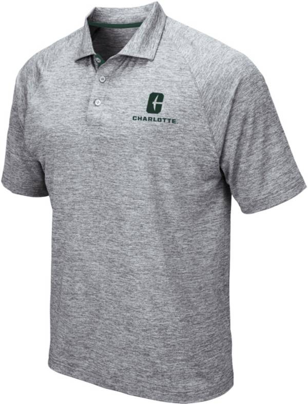 Colosseum Men's Charlotte 49ers Grey Wedge Polo product image