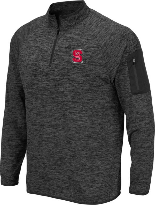 Colosseum Men's NC State Wolfpack Grey Quarter-Zip Shirt