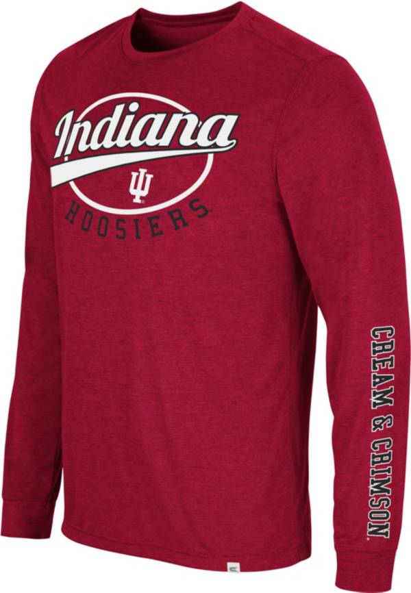 Colosseum Men's Indiana Hoosiers Crimson Far Out! Long Sleeve T-Shirt product image
