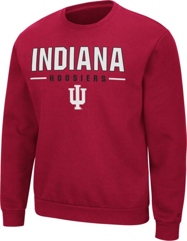 Colosseum Men's Indiana Hoosiers Crimson Time Machine Crew Pullover Sweatshirt