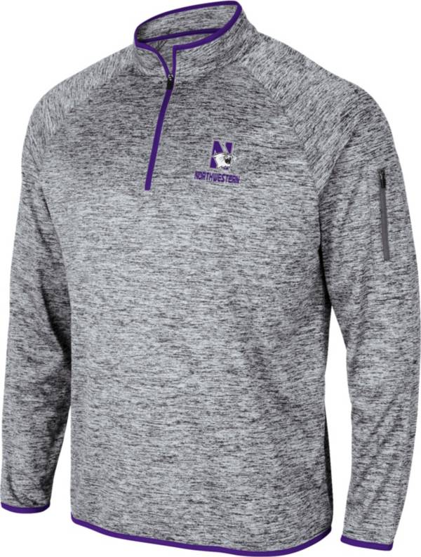 Colosseum Men's Northwestern Wildcats Grey Quarter-Zip Pullover Shirt