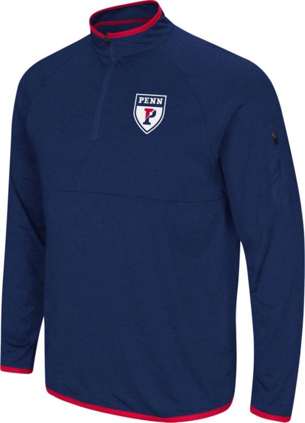 Colosseum Men's University of Pennsylvania Quakers Blue Rival Quarter-Zip Pullover Shirt