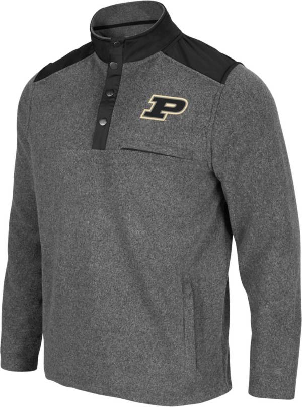 Colosseum Men's Purdue Boilermakers Grey Huff Quarter-Snap Pullover Jacket