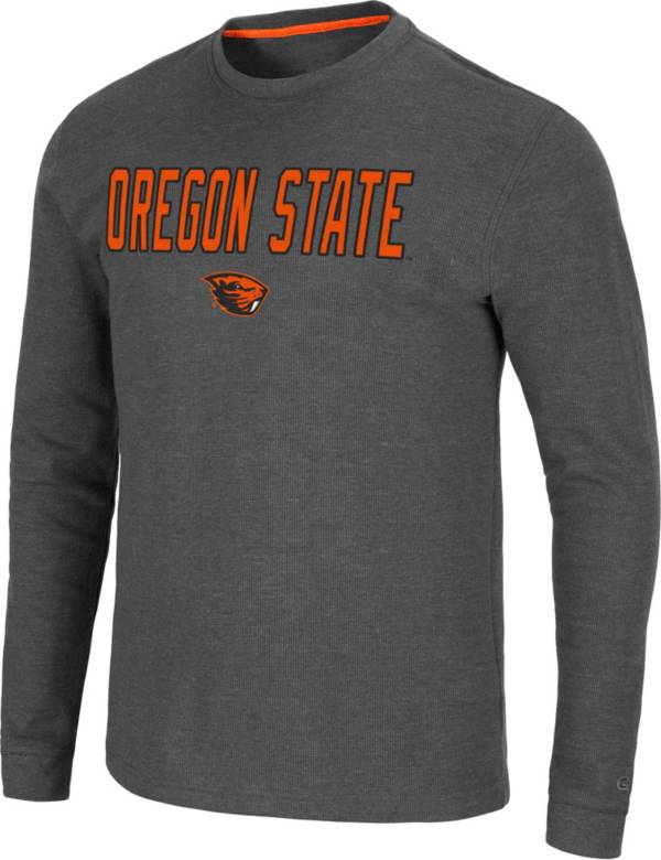 Colosseum Men's Oregon State Beavers Grey Dragon Long Sleeve Thermal T-Shirt