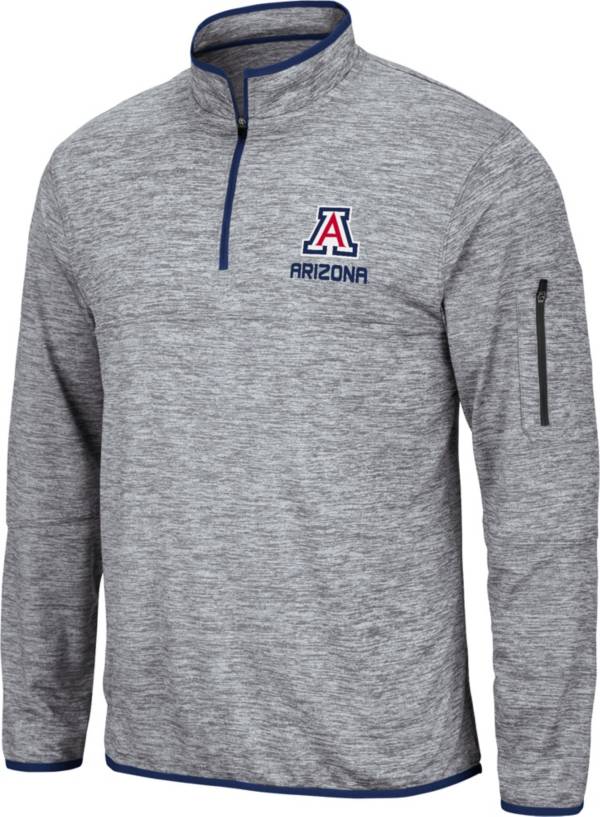 Colosseum Men's Arizona Wildcats Grey Quarter-Zip Pullover Shirt
