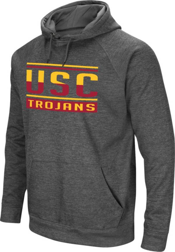 Colosseum Men's USC Trojans Grey Pullover Hoodie