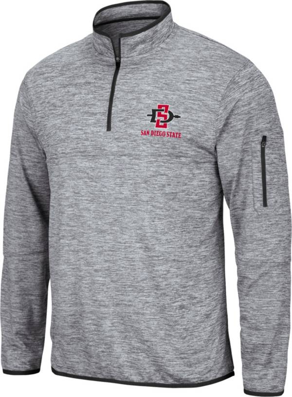 Colosseum Men's San Diego State Aztecs Grey Quarter-Zip Pullover Shirt