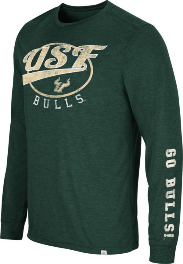 Colosseum Men's South Florida Bulls Green Far Out! Long Sleeve T-Shirt