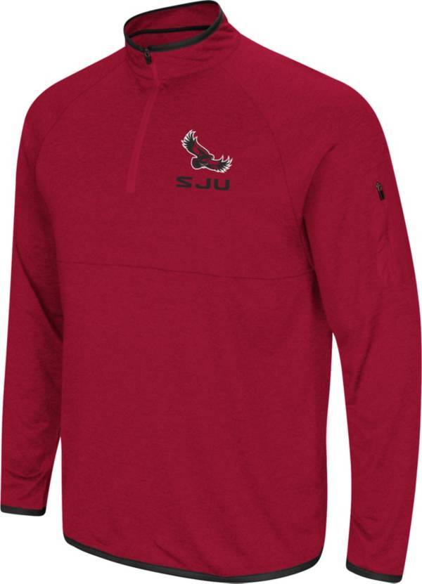 Colosseum Men's Saint Joseph's Hawks Crimson Rival Quarter-Zip Pullover Shirt