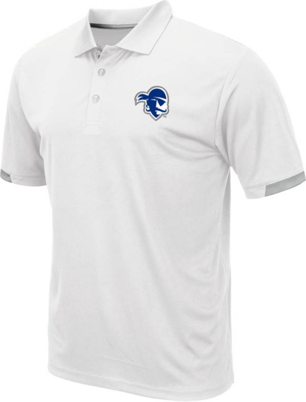 Colosseum Men's Seton Hall Seton Hall Pirates White Polo