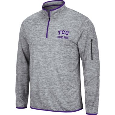 sorry, Colosseum Men's TCU Horned Frogs Grey Quarter-Zip Pullover Shirt is currently out of stock