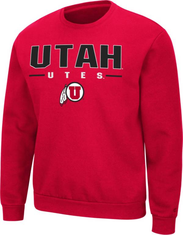 Colosseum Men's Utah Utes Crimson Time Machine Crew Pullover Sweatshirt