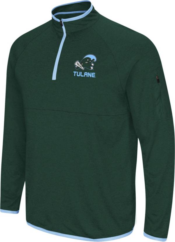 Colosseum Men's Tulane Green Wave Green Rival Quarter-Zip Pullover Shirt
