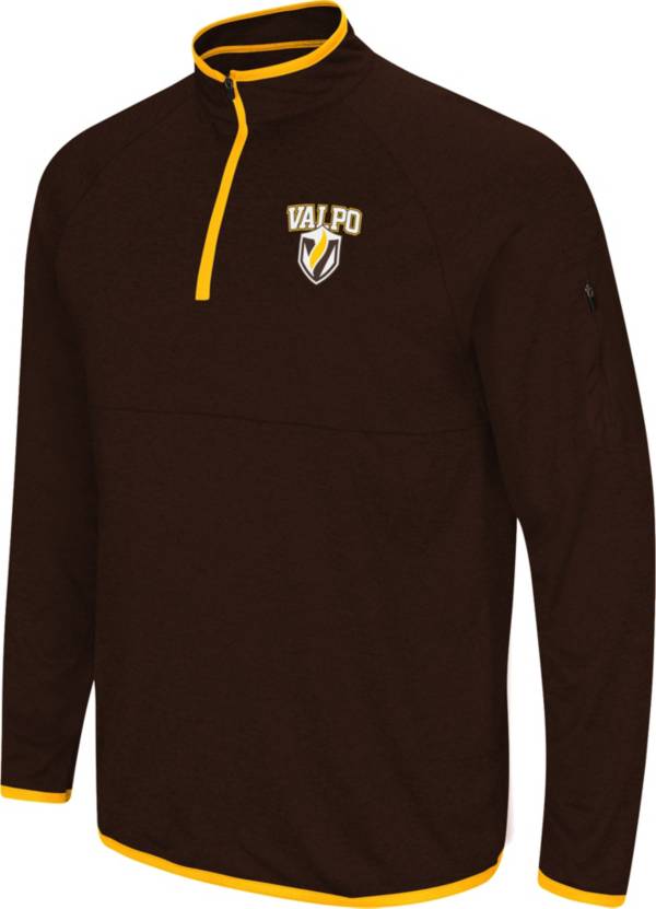 Colosseum Men's Valparaiso Crusaders Brown Rival Quarter-Zip Pullover Shirt