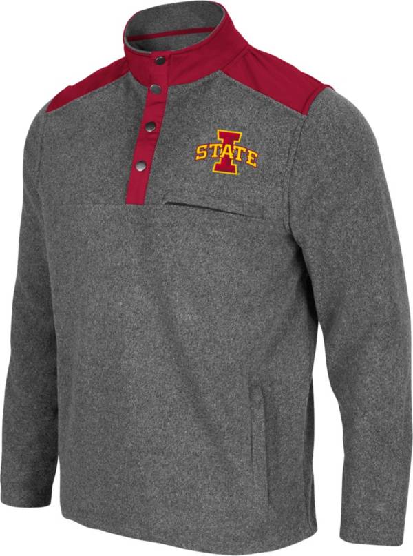 Colosseum Men's Iowa State Cyclones Grey Huff Quarter-Snap Pullover Jacket product image