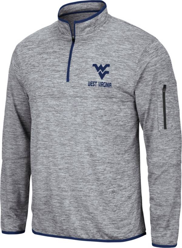 Colosseum Men's West Virginia Mountaineers Grey Quarter-Zip Pullover Shirt product image