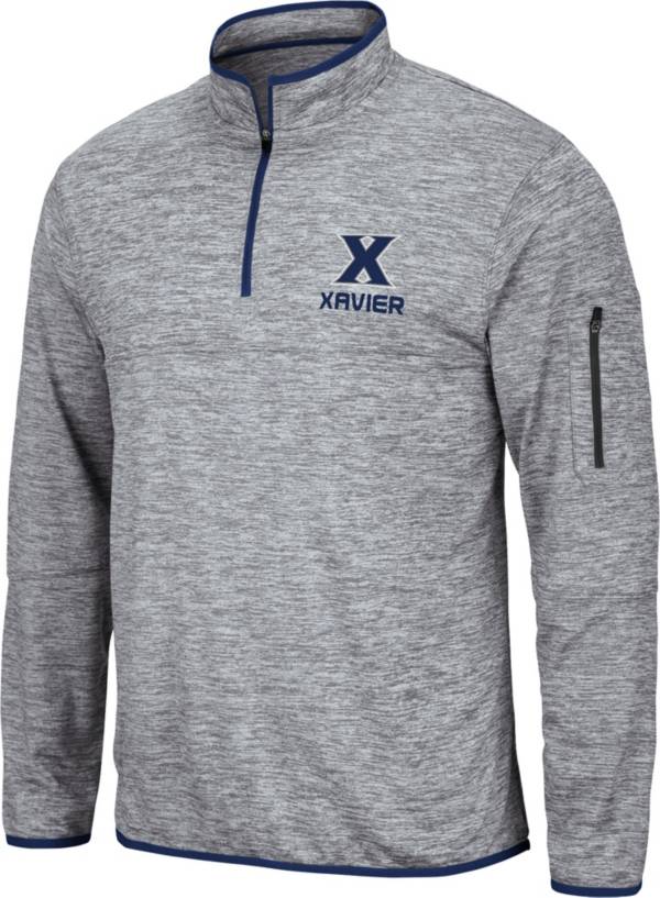 Colosseum Men's Xavier Musketeers Grey Quarter-Zip Pullover Shirt