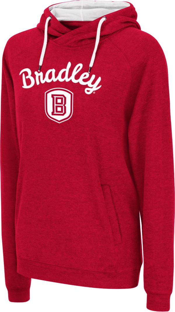 Colosseum Women's Bradley Braves Red Pullover Hoodie