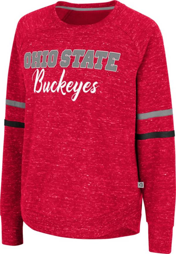 Colosseum Women's Ohio State Buckeyes Scarlet Beach Break Pullover Sweatshirt product image