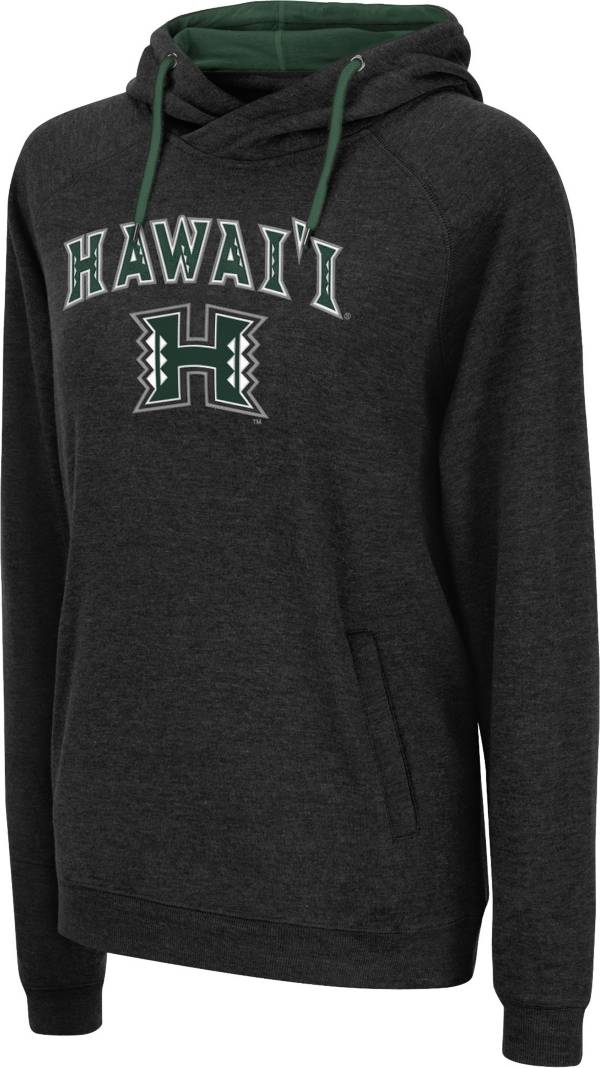 Colosseum Women's Hawai'i Warriors Black Funnel Pullover Hoodie