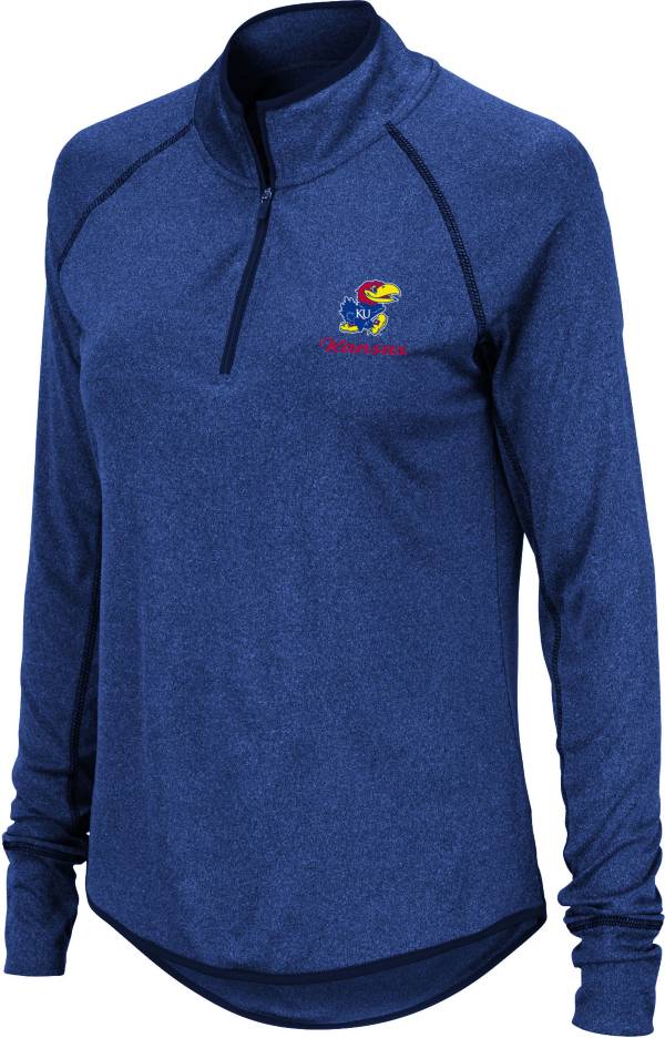 Colosseum Women's Kansas Jayhawks Blue Stingray Quarter-Zip Shirt product image