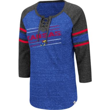 sorry, Colosseum Women's Kansas Jayhawks Blue Pasadena ¾ Sleeve T-Shirt is currently out of stock