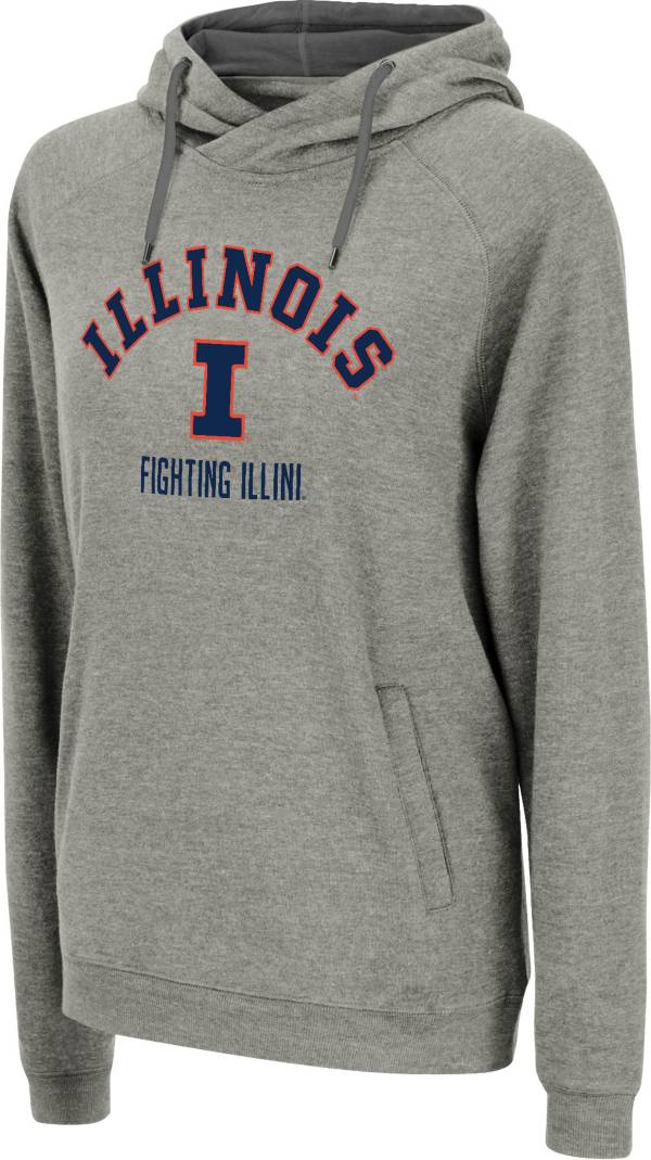 Colosseum Women's Illinois Fighting Illini Grey Pullover Hoodie