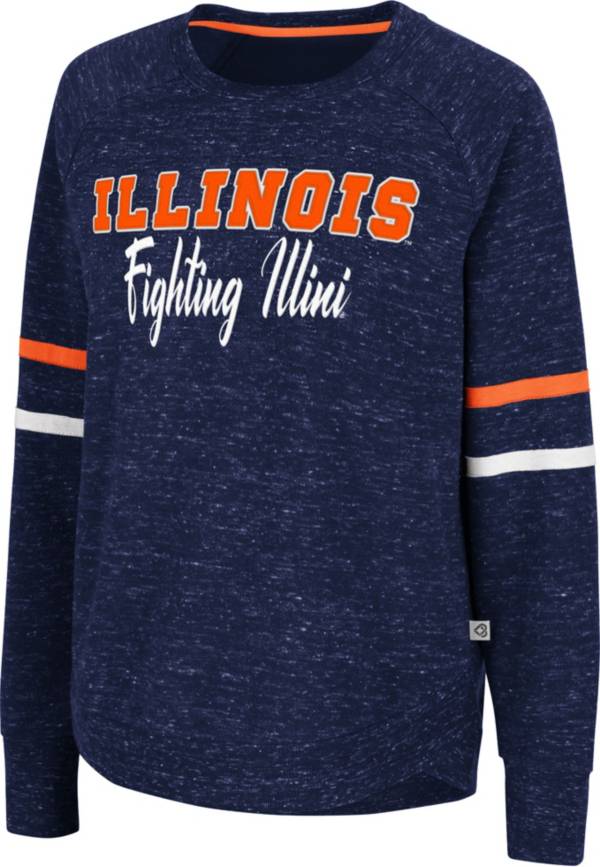 Colosseum Women's Illinois Fighting Illini Blue Beach Break Pullover Sweatshirt