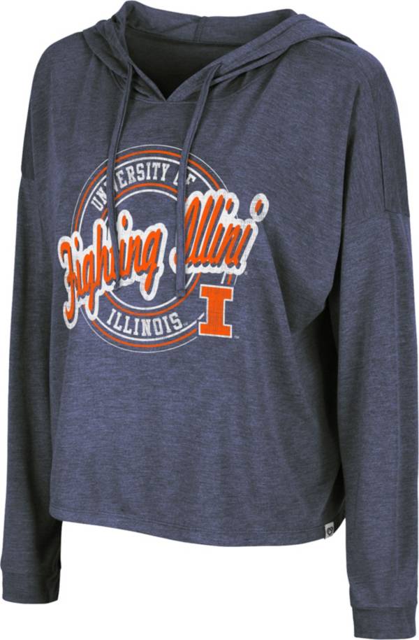 Colosseum Women's Illinois Fighting Illini Blue Cody Meet & Greet Hooded Long Sleeve T-Shirt