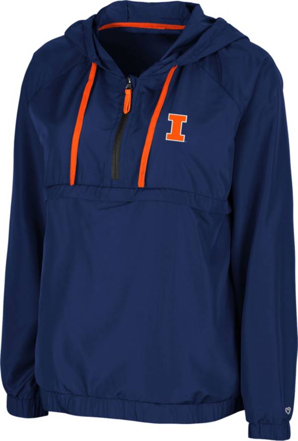 Colosseum Women's Illinois Fighting Illini Blue Doodling Packable Quarter-Zip Anorak