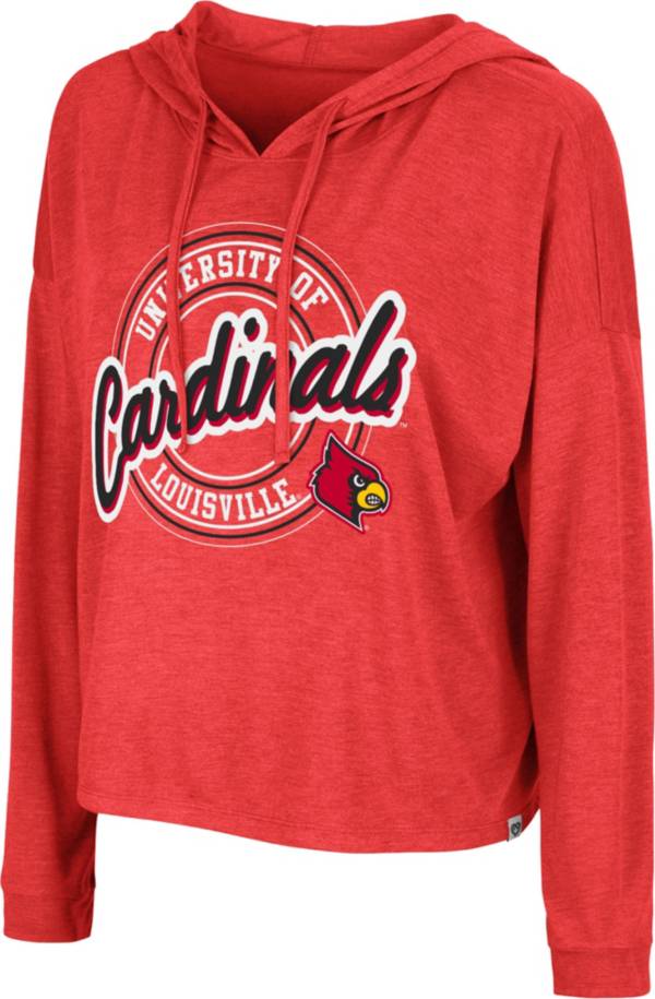 Colosseum Women's Louisville Cardinals Cardinal Red Cody Meet & Greet Hooded Long Sleeve T-Shirt