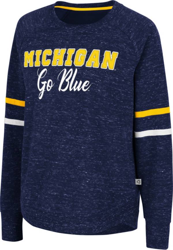 Colosseum Women's Michigan Wolverines Blue Beach Break Pullover Sweatshirt product image