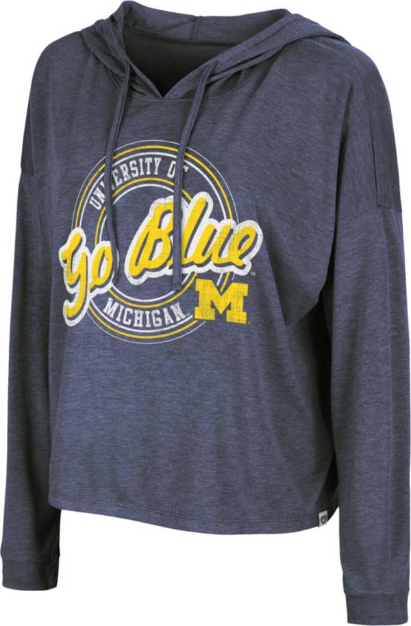 Colosseum Women's Michigan Wolverines Blue Cody Meet & Greet Hooded Long Sleeve T-Shirt product image