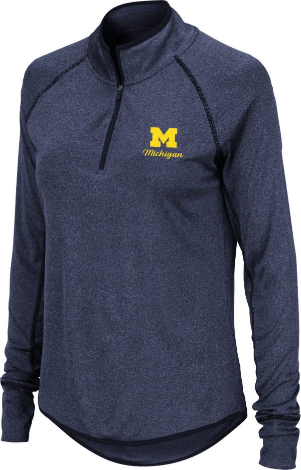 Colosseum Women's Michigan Wolverines Blue Stingray Quarter-Zip Shirt product image