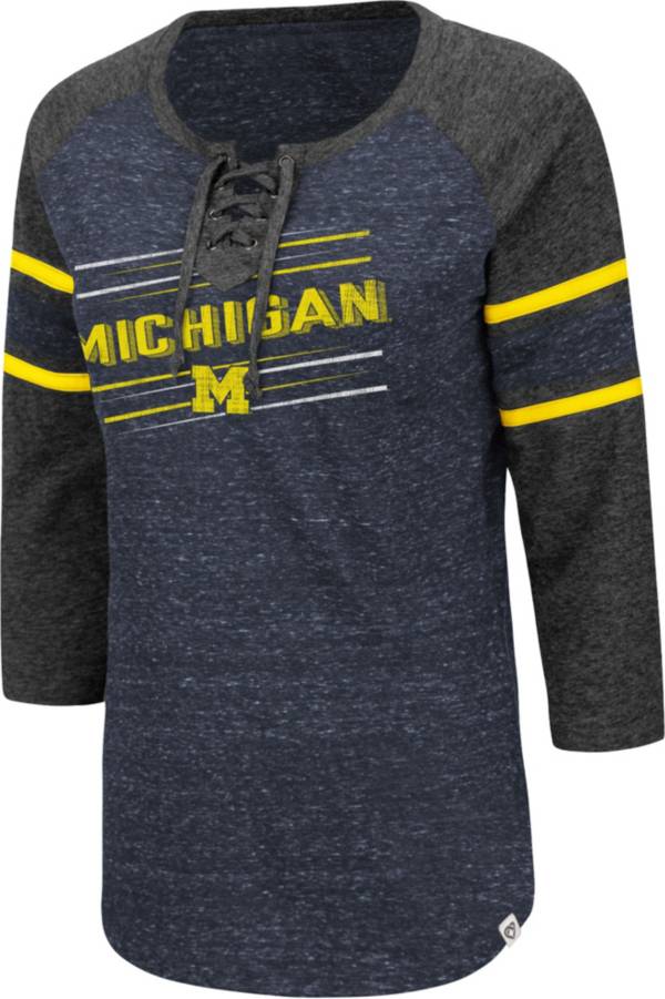 Colosseum Women's Michigan Wolverines Blue Pasadena ¾ Sleeve T-Shirt product image