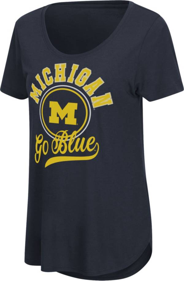 Colosseum Women's Michigan Wolverines Blue Scoop-Neck T-Shirt