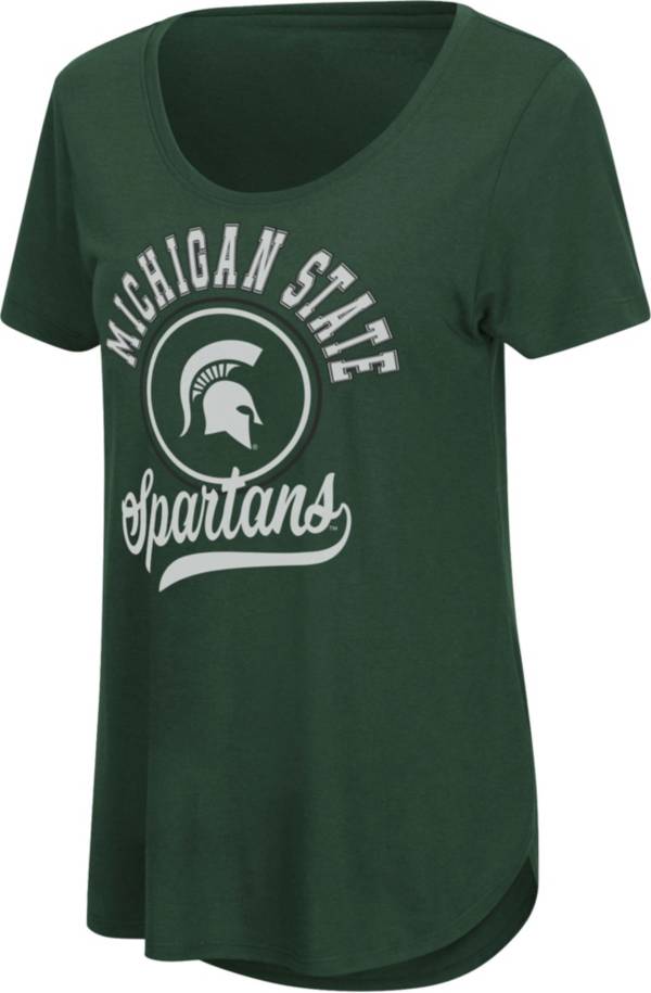 Colosseum Women's Michigan State Spartans Green Scoop-Neck T-Shirt