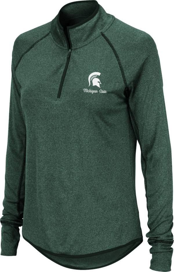 Colosseum Women's Michigan State Spartans Green Stingray Quarter-Zip Shirt product image